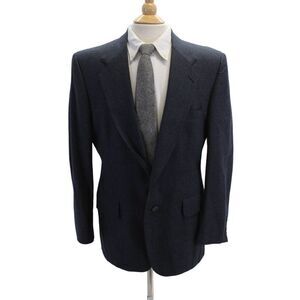 Kuppenheimer, Men Suit Jacket Dark Blue Check Collared Button Size 42